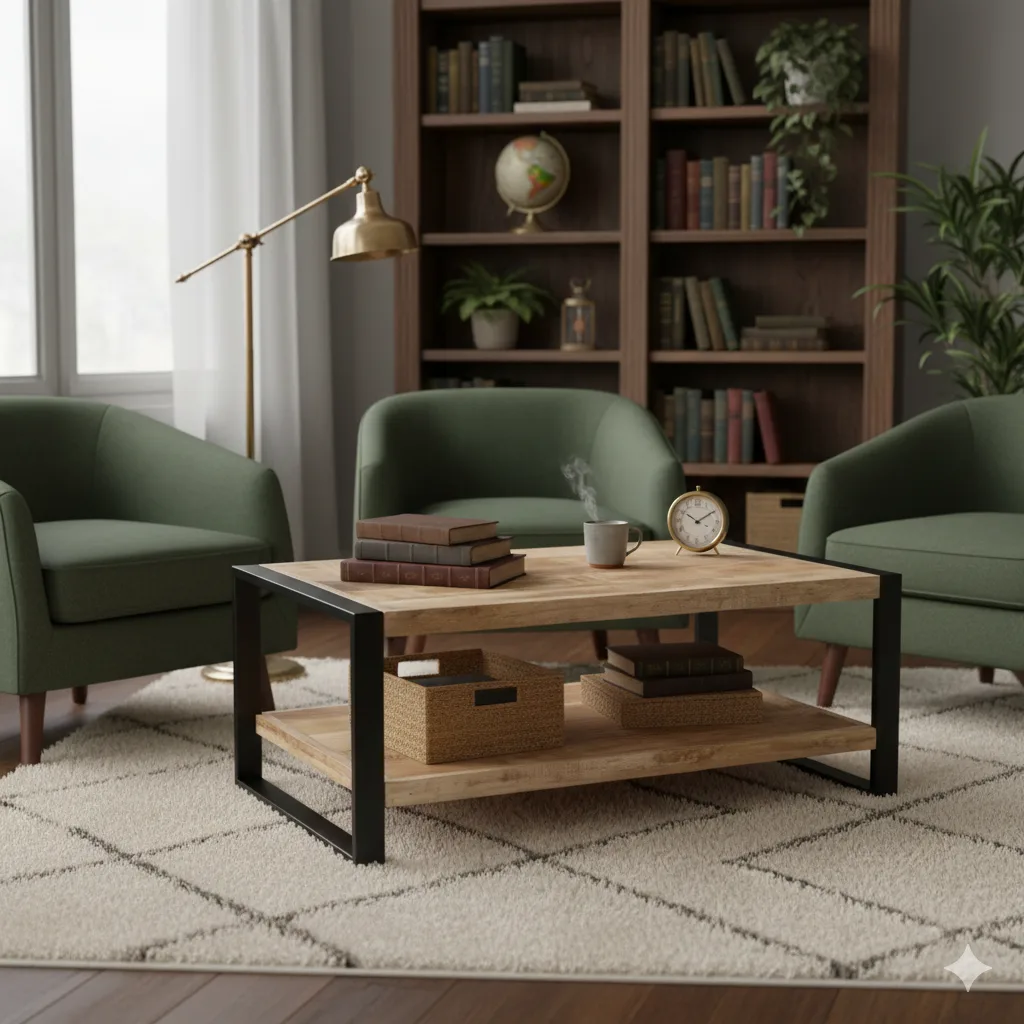 Mushroom-Shaped Wooden Side Table