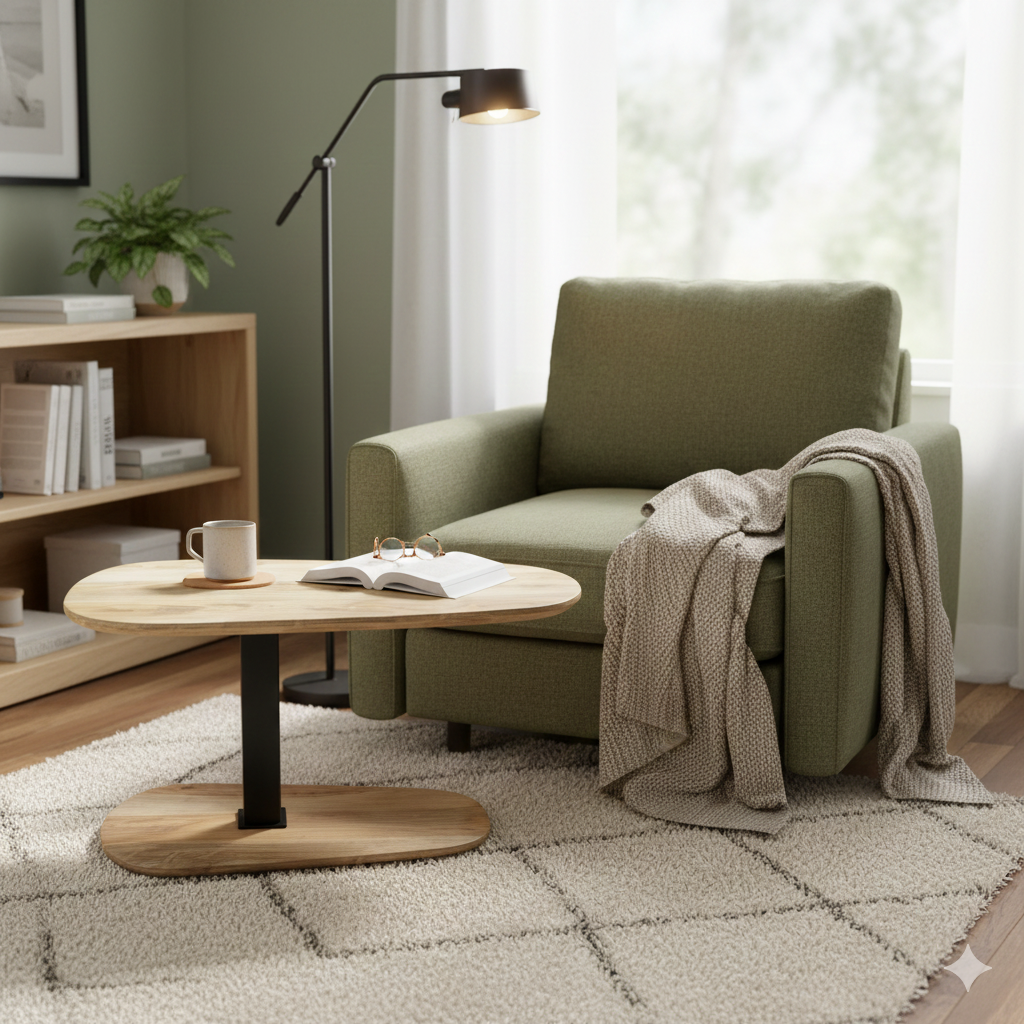 Solid Wood Iron And Wooden Side Table