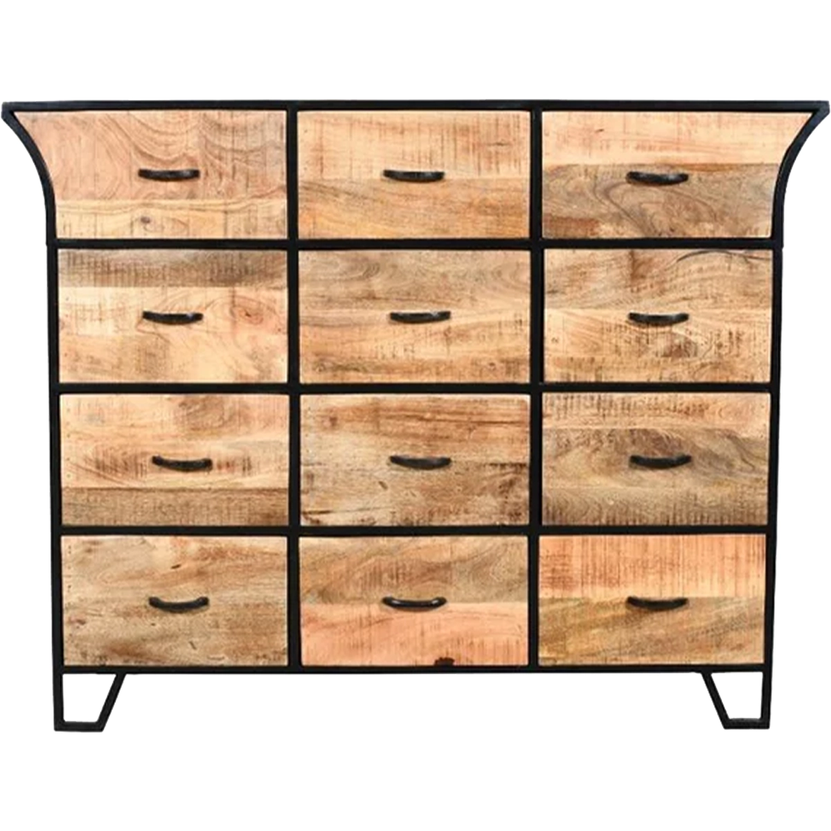 Open Shelf Wooden Nightstand