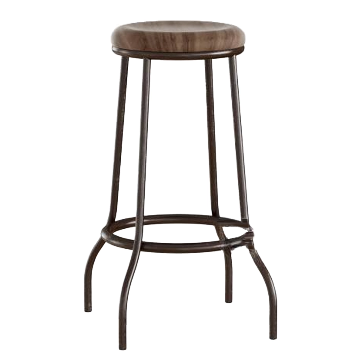 Leather Seat Brown Vintage Bar Stool