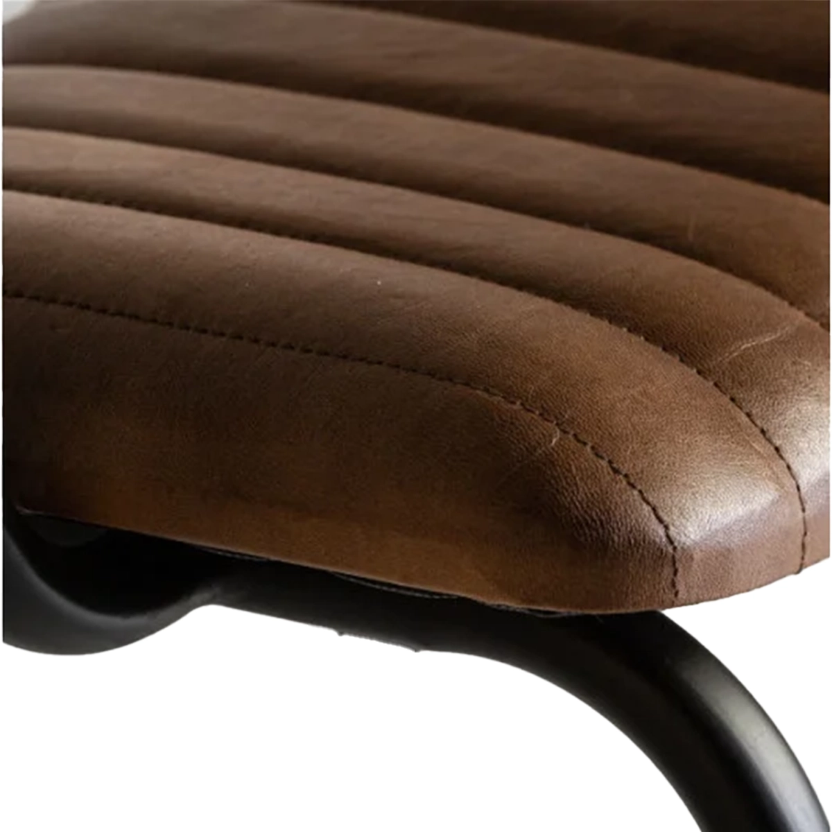 Leather Seat Brown Vintage Bar Stool