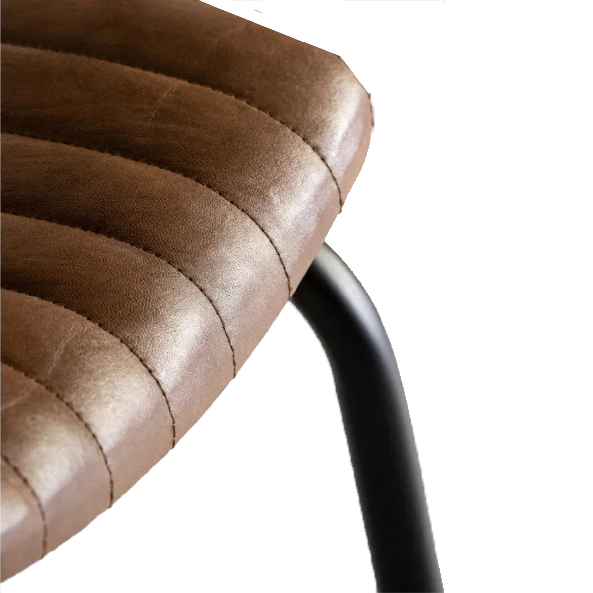 Leather Seat Brown Vintage Bar Stool